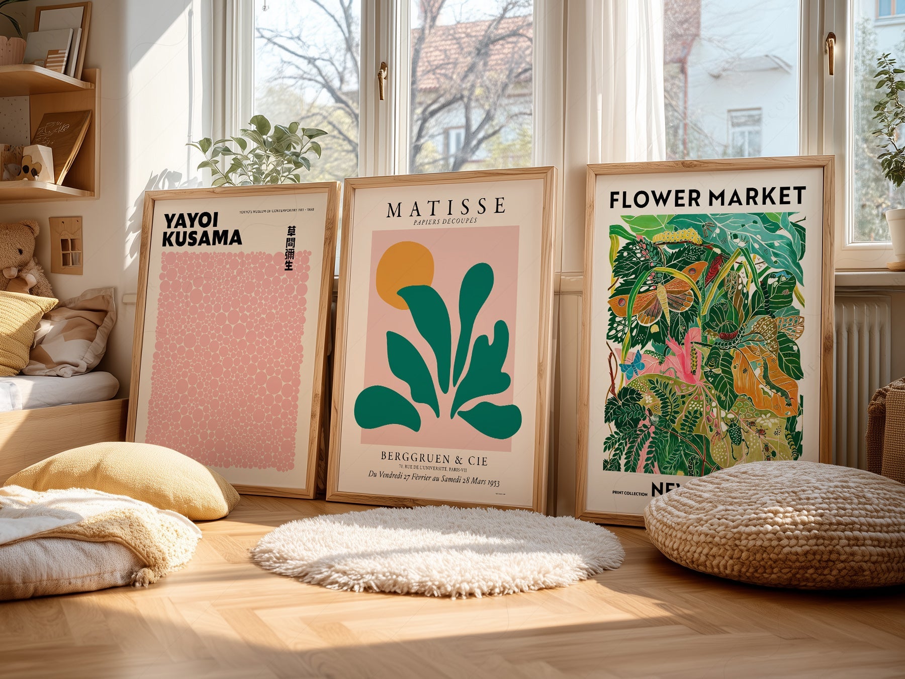 Matisse Kusama Flower Market Set of 3 Prints – Modern Gallery Wall Art