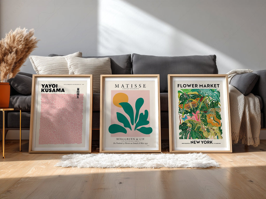 Matisse Kusama Flower Market Set of 3 Prints – Modern Gallery Wall Art