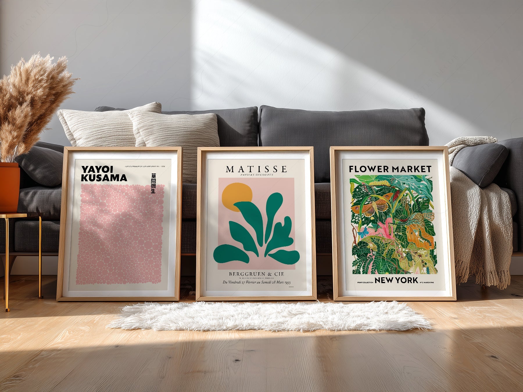 Matisse Kusama Flower Market Set of 3 Prints – Modern Gallery Wall Art