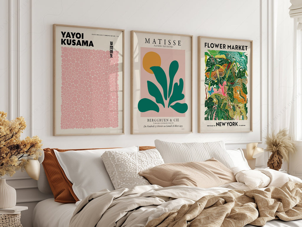 Matisse Kusama Flower Market Set of 3 Prints – Modern Gallery Wall Art