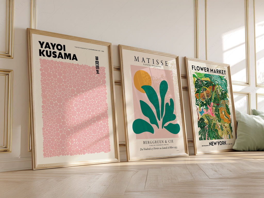 Matisse Kusama Flower Market Set of 3 Prints – Modern Gallery Wall Art