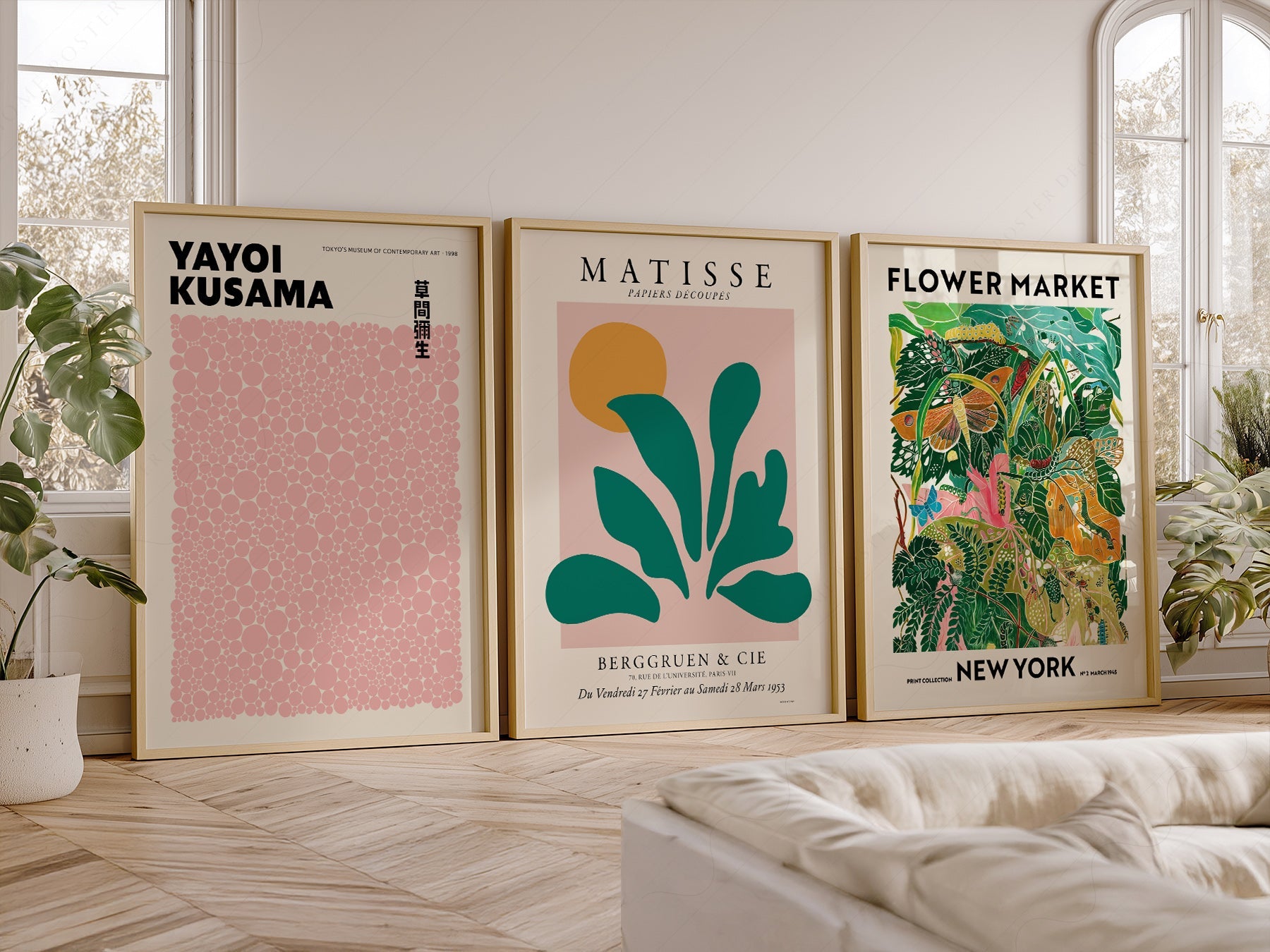 Matisse Kusama Flower Market Set of 3 Prints – Modern Gallery Wall Art