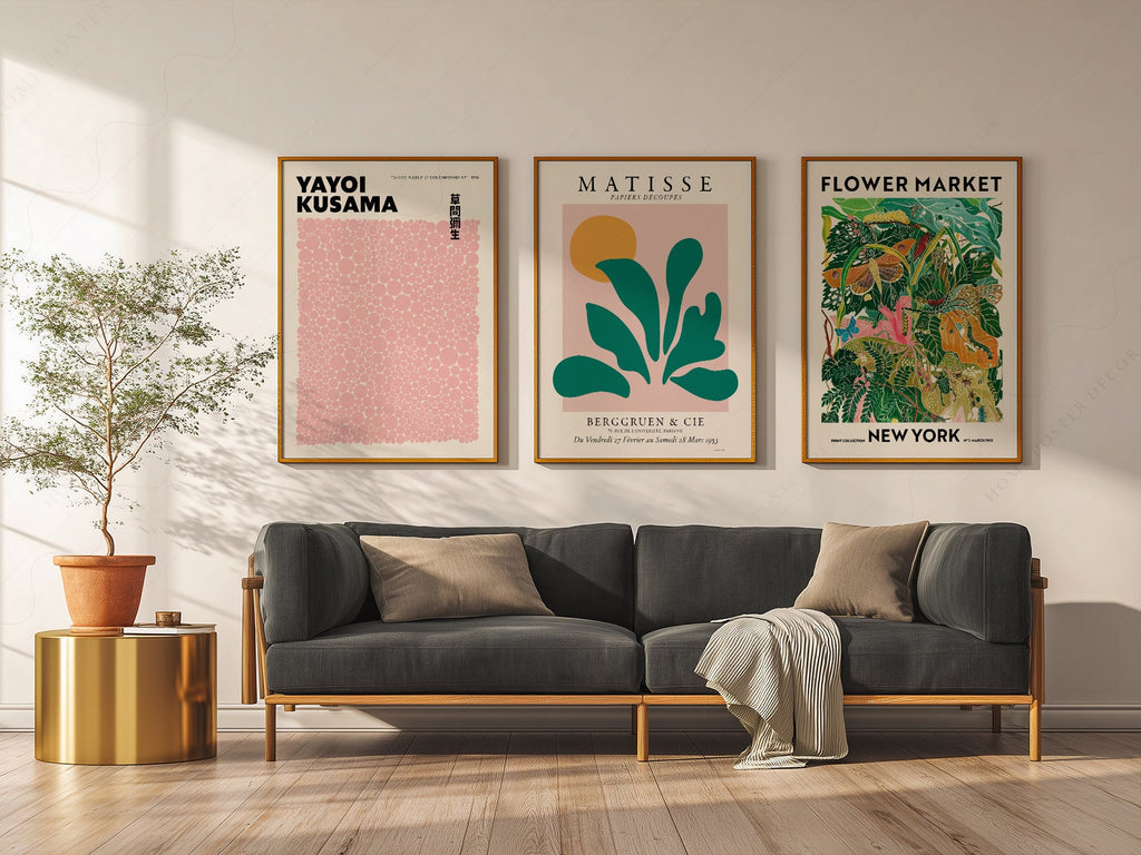 Matisse Kusama Flower Market Set of 3 Prints – Modern Gallery Wall Art