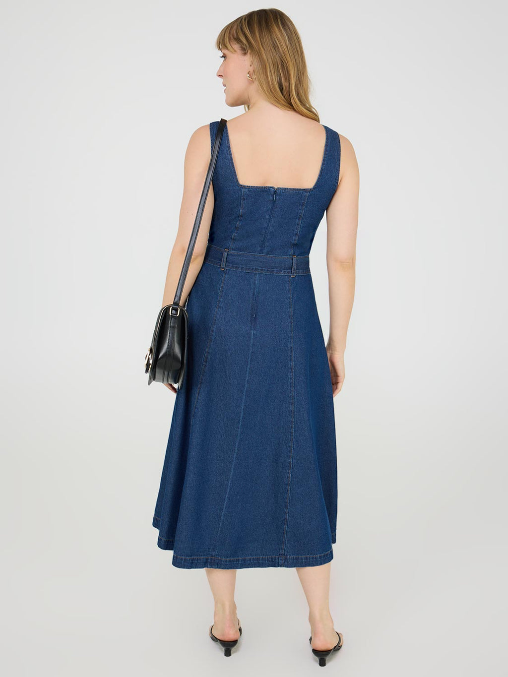 Robe midi en jean sans manches