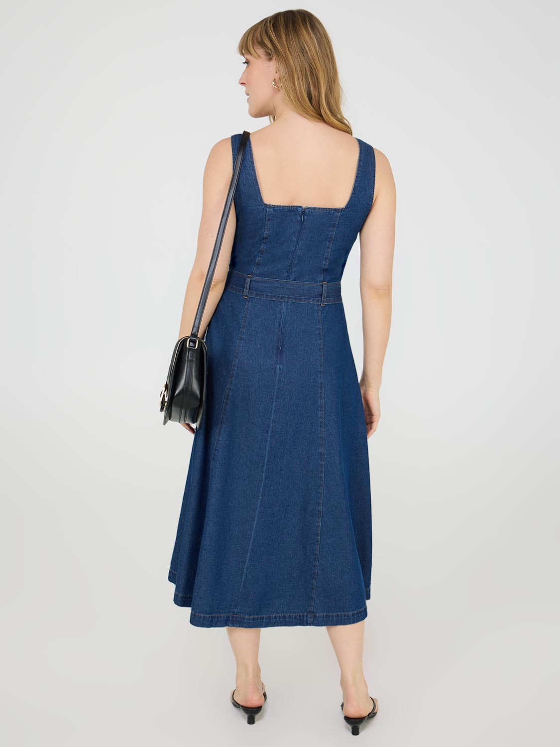 Robe midi en jean sans manches