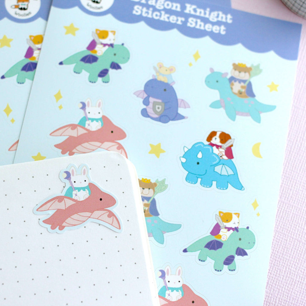 Feuille d'autocollants Dragon Knight - Autocollants en vinyle fantaisie