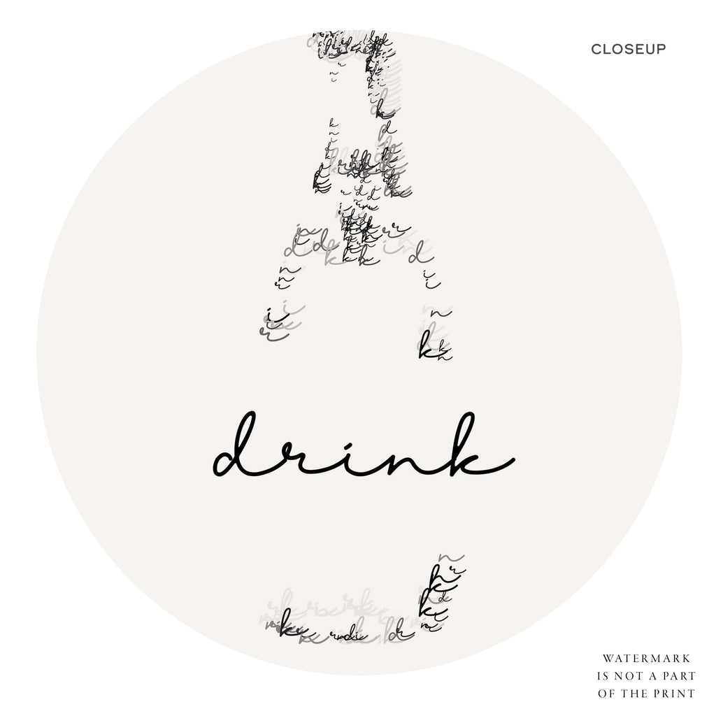 Eat Drink Cheers Set of 3 Prints – Minimalist Kitchen Wall Art Poster