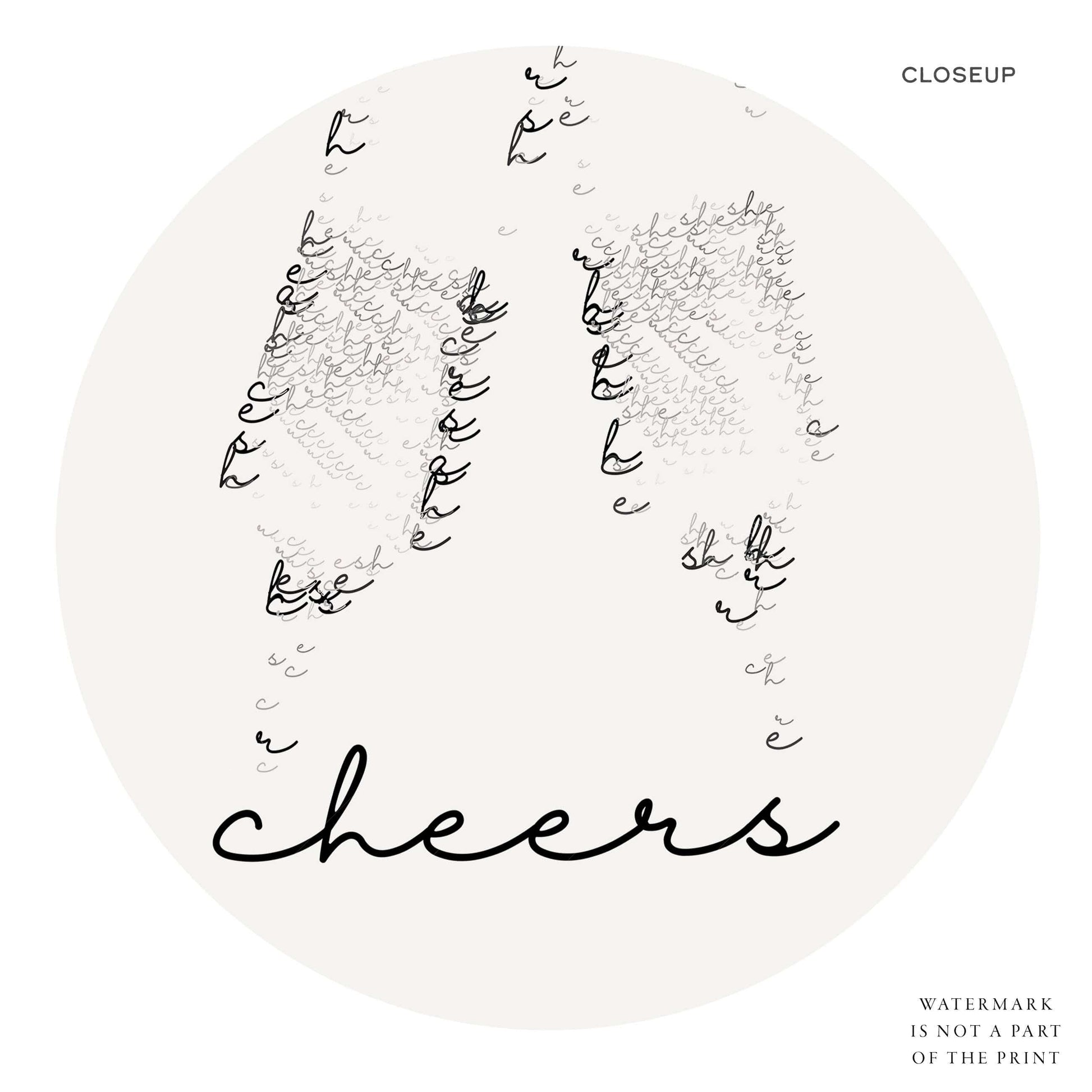Eat Drink Cheers Set of 3 Prints – Minimalist Kitchen Wall Art Poster
