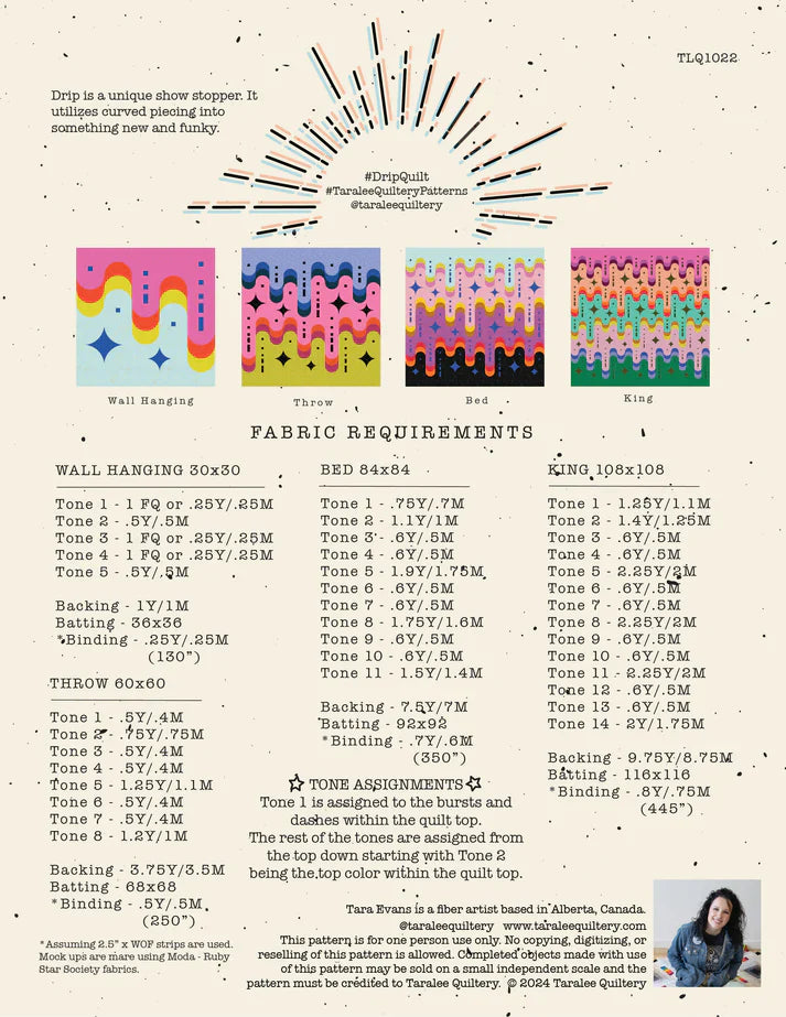 Modèle de courtepointe goutte à goutte