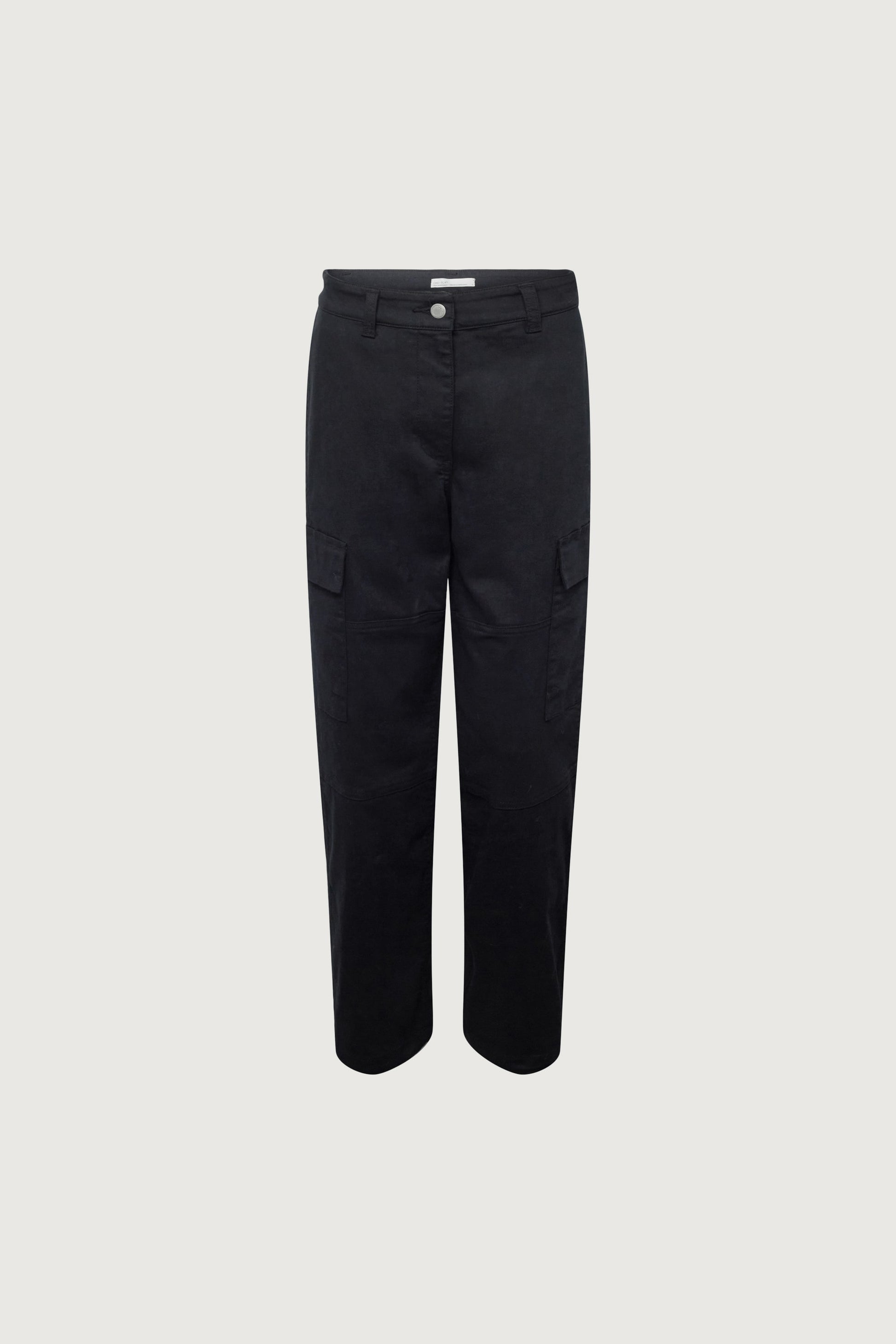 PANTALON CARGO À JAMBE LARGE EN SERGÉ AVEC CORDON DE CHOC