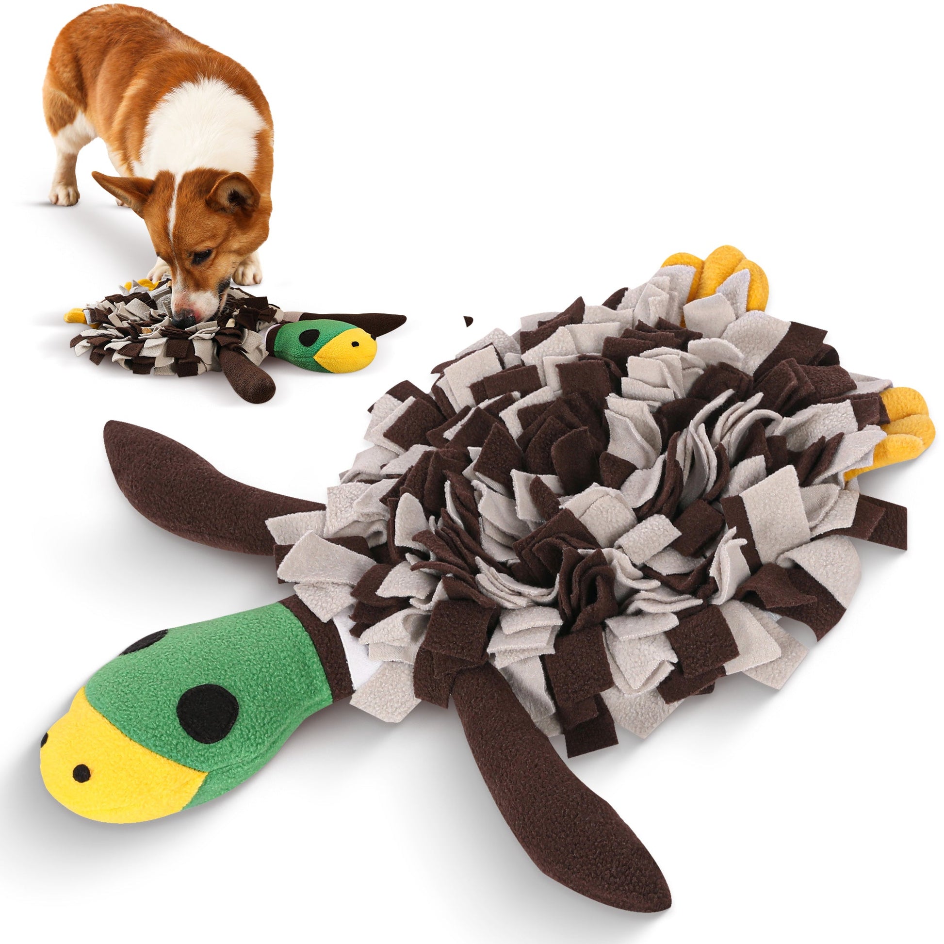 Tapis à renifler pour chiens Squeaky Duck – Jouet 2 en 1 et divertissement de recherche de nourriture