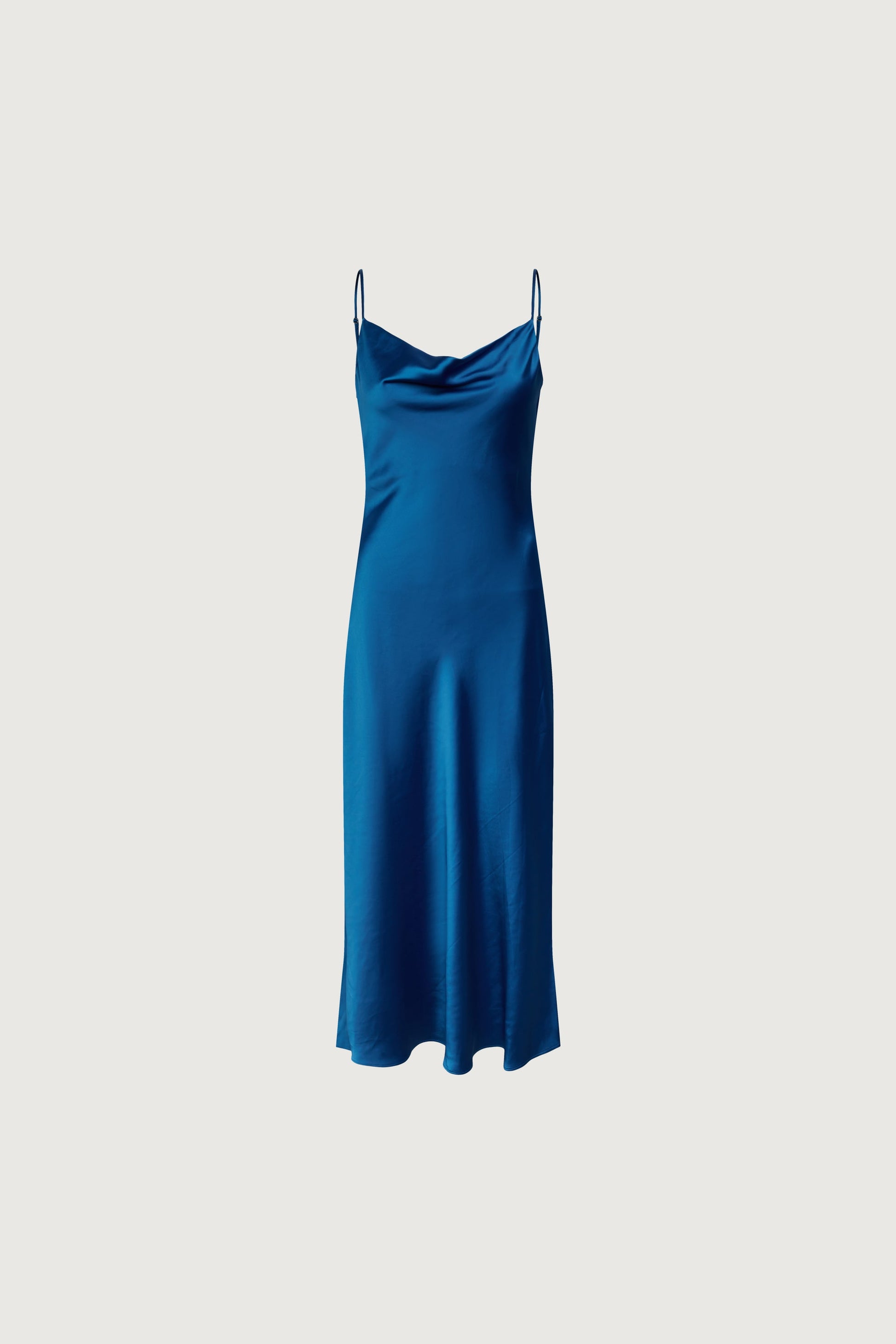 ROBE MIDI EN SATIN À COL BÂTONNET