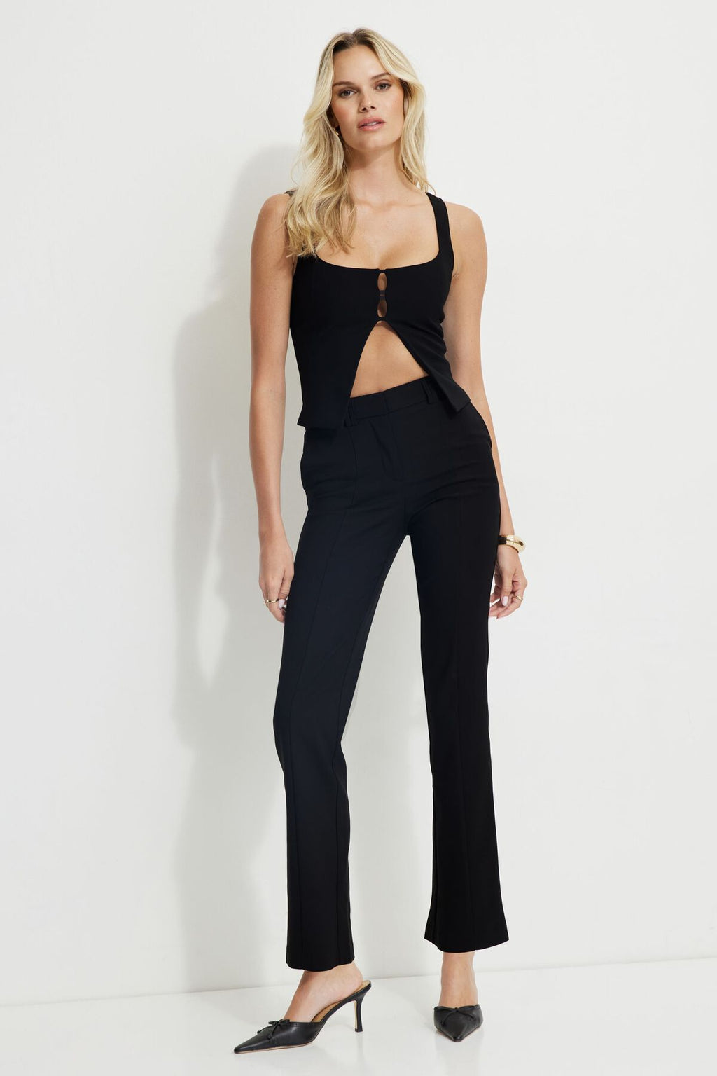 Pantalon bootcut à couture avant