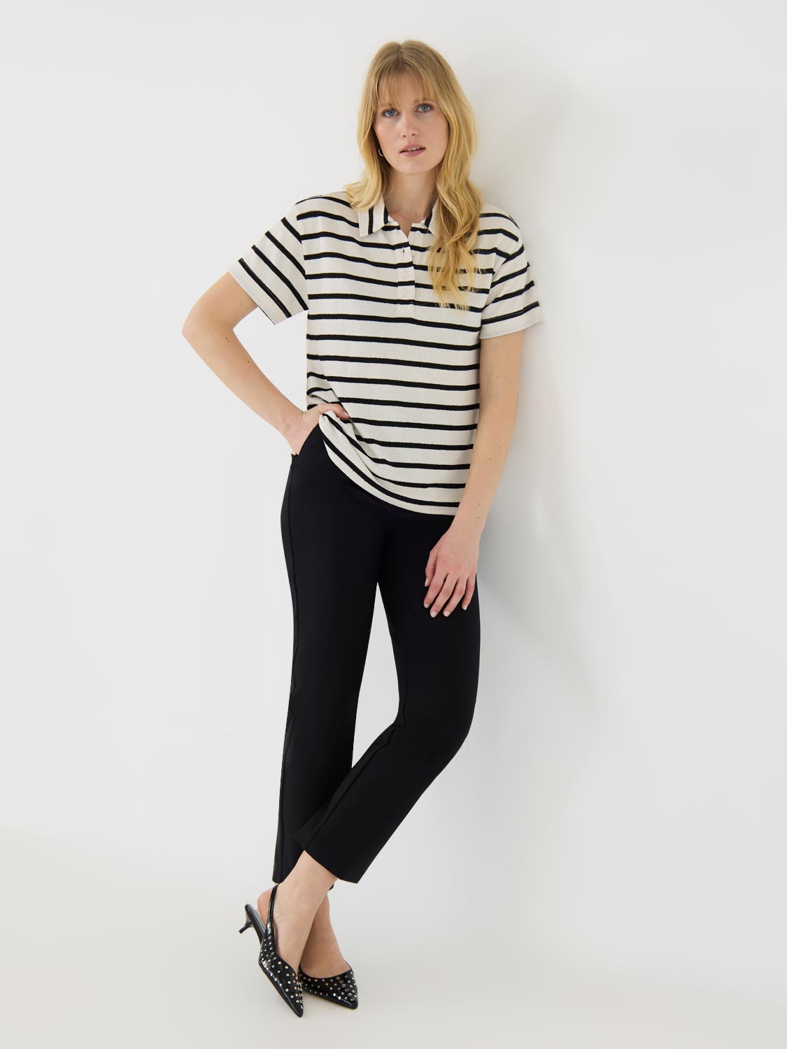 Short Sleeve Striped Polo Shirt
