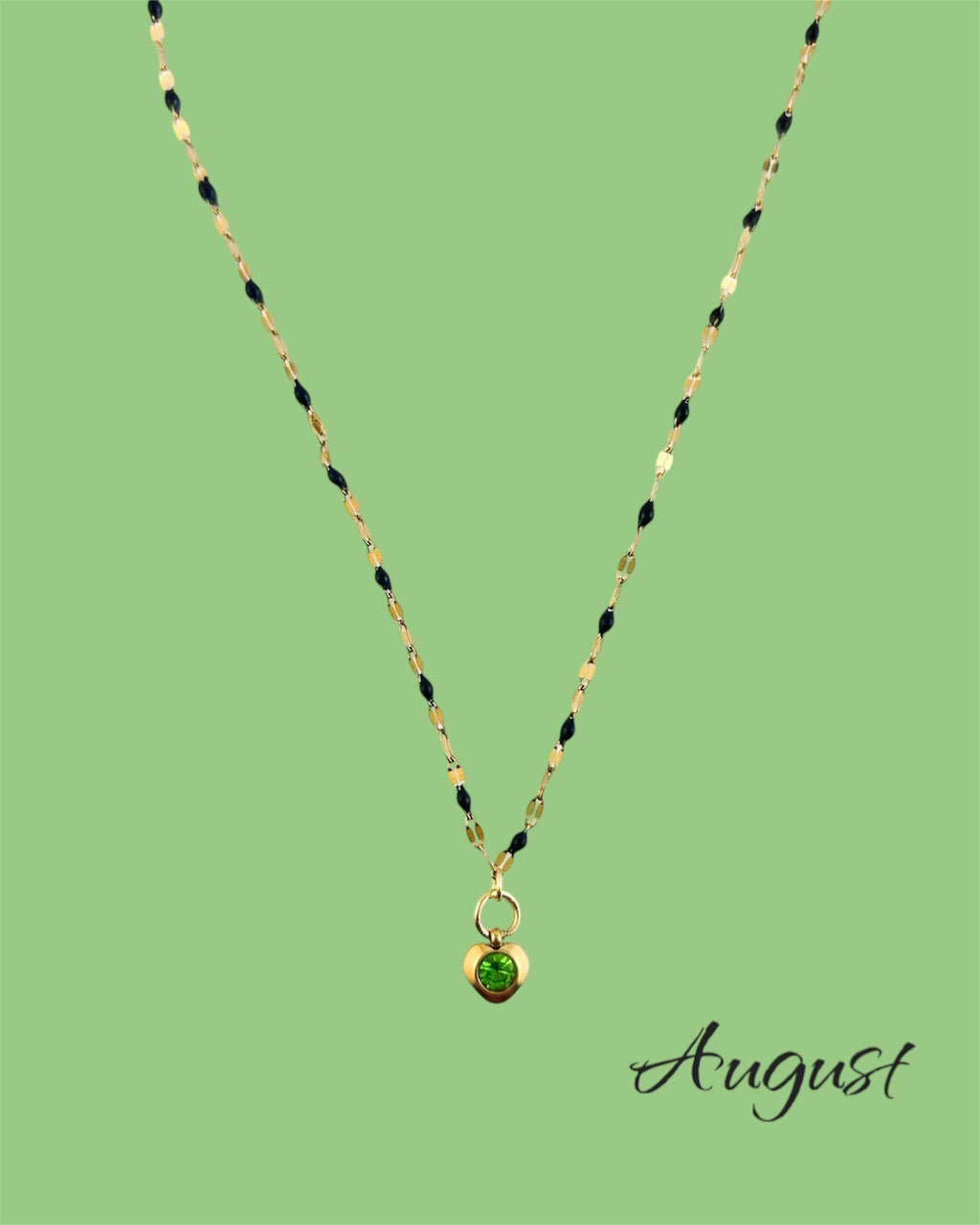 Heart Stone Necklaces in gold - various birthstone colours