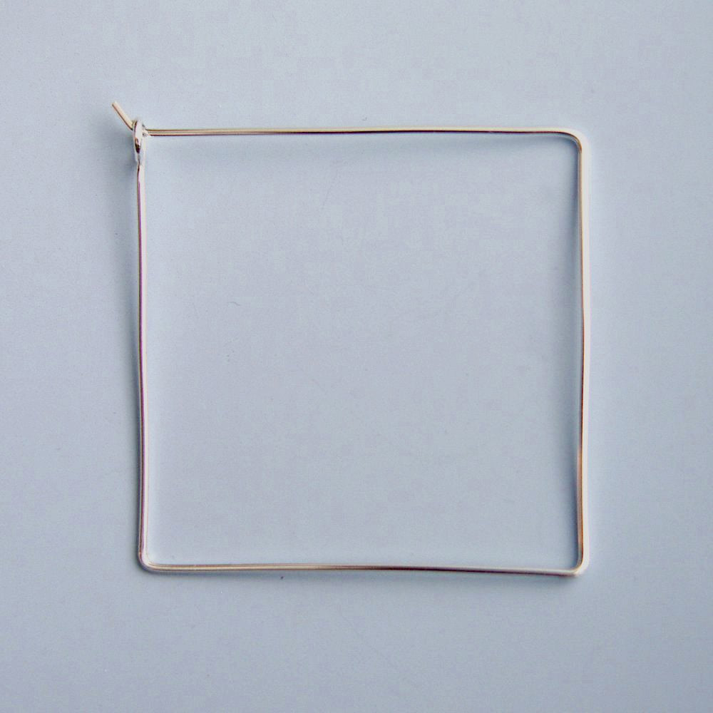 Square Hoops Sterling Silver Square Hoop Earrings 1.5 Inch