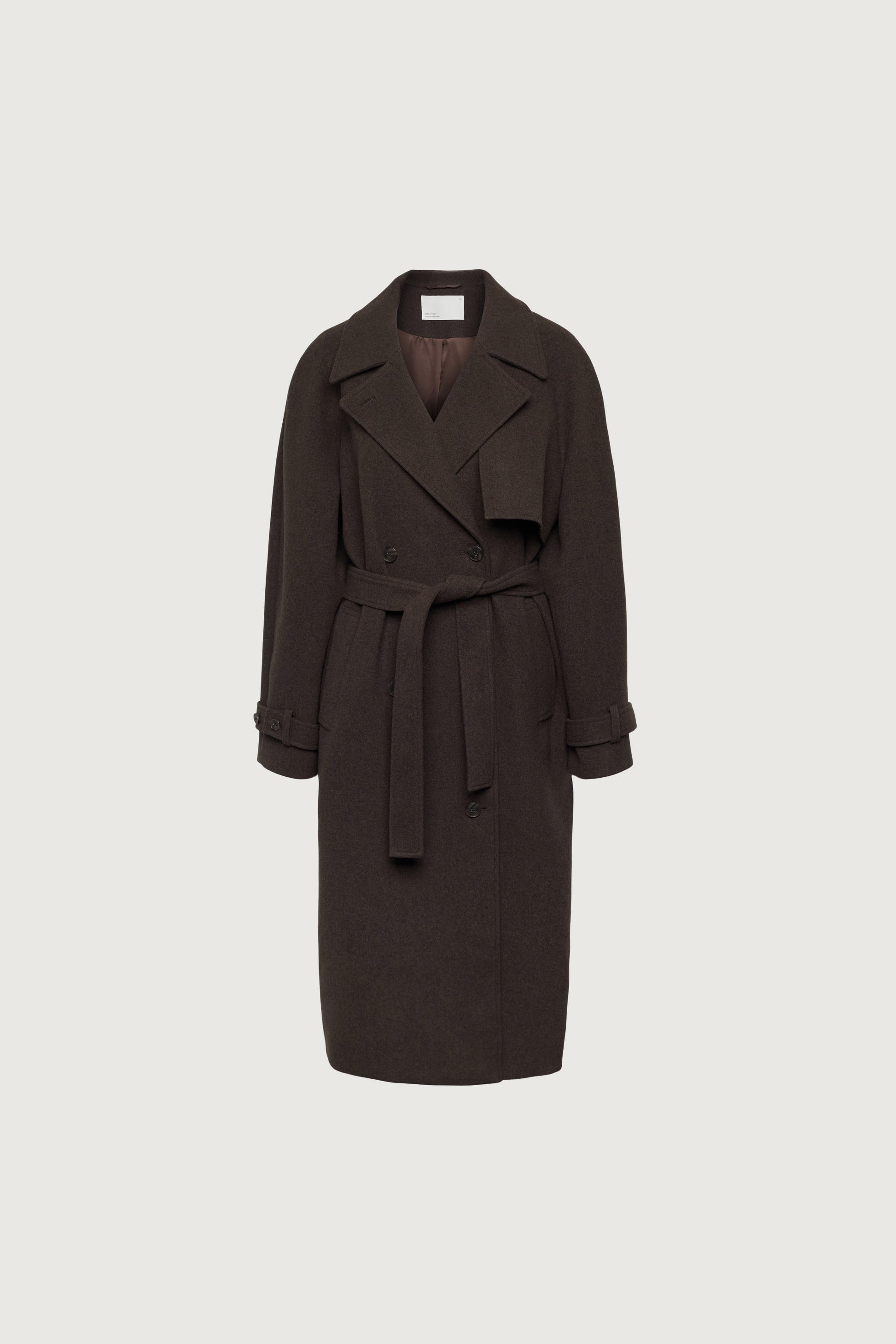 TRENCH-COAT EN LAINE MÉLANGÉE