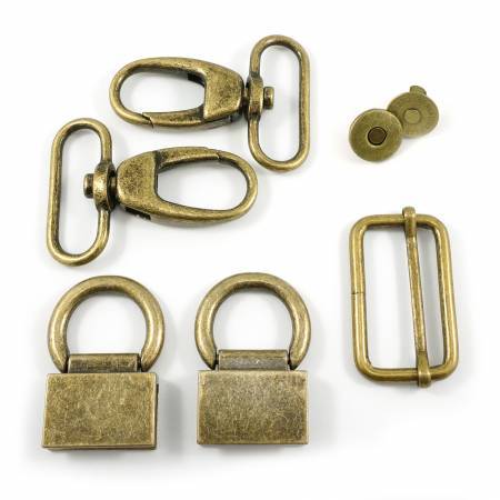 Kit de quincaillerie pour sac à bandoulière à double rabat