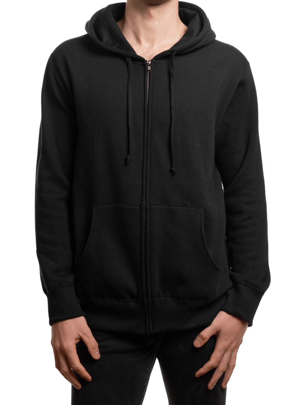 Sweat à capuche zippé en polaire pour homme