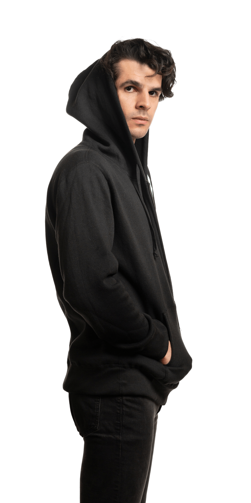 Sweat à capuche zippé en polaire pour homme