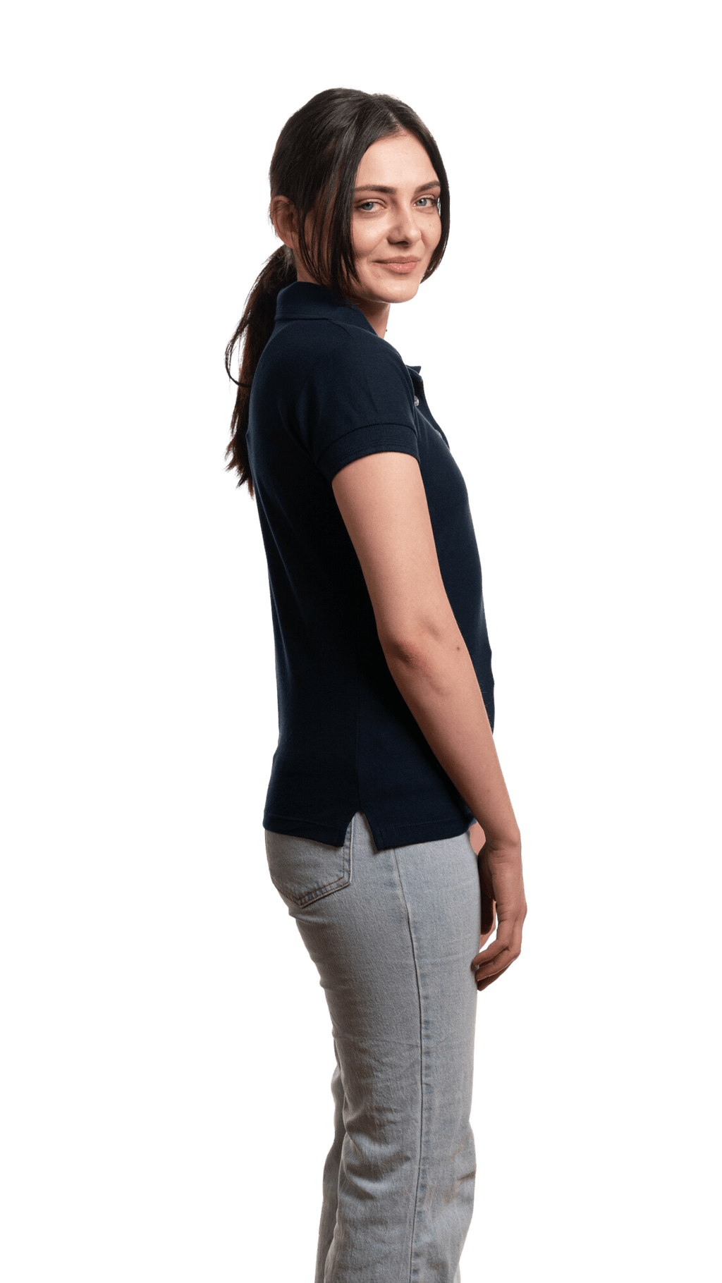 Polo en piqué mélangé pour femme