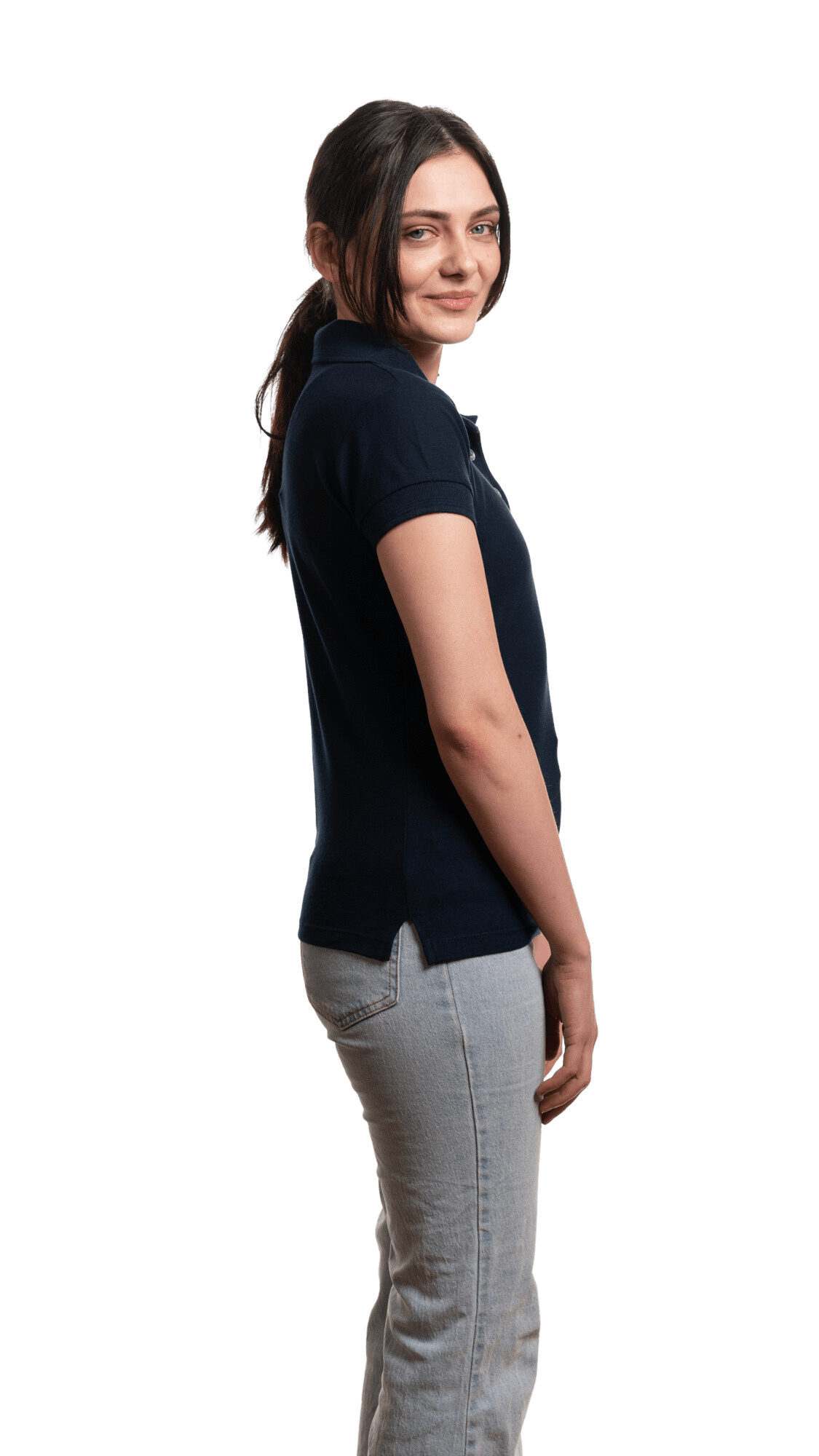 Polo en piqué mélangé pour femme