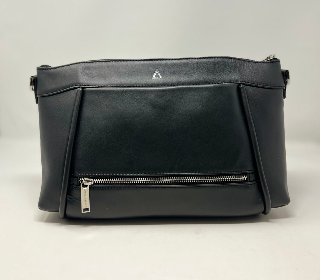 Black Leather Handbag, Elena
