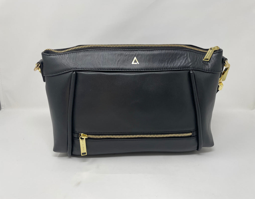 Black Leather Handbag, Elena