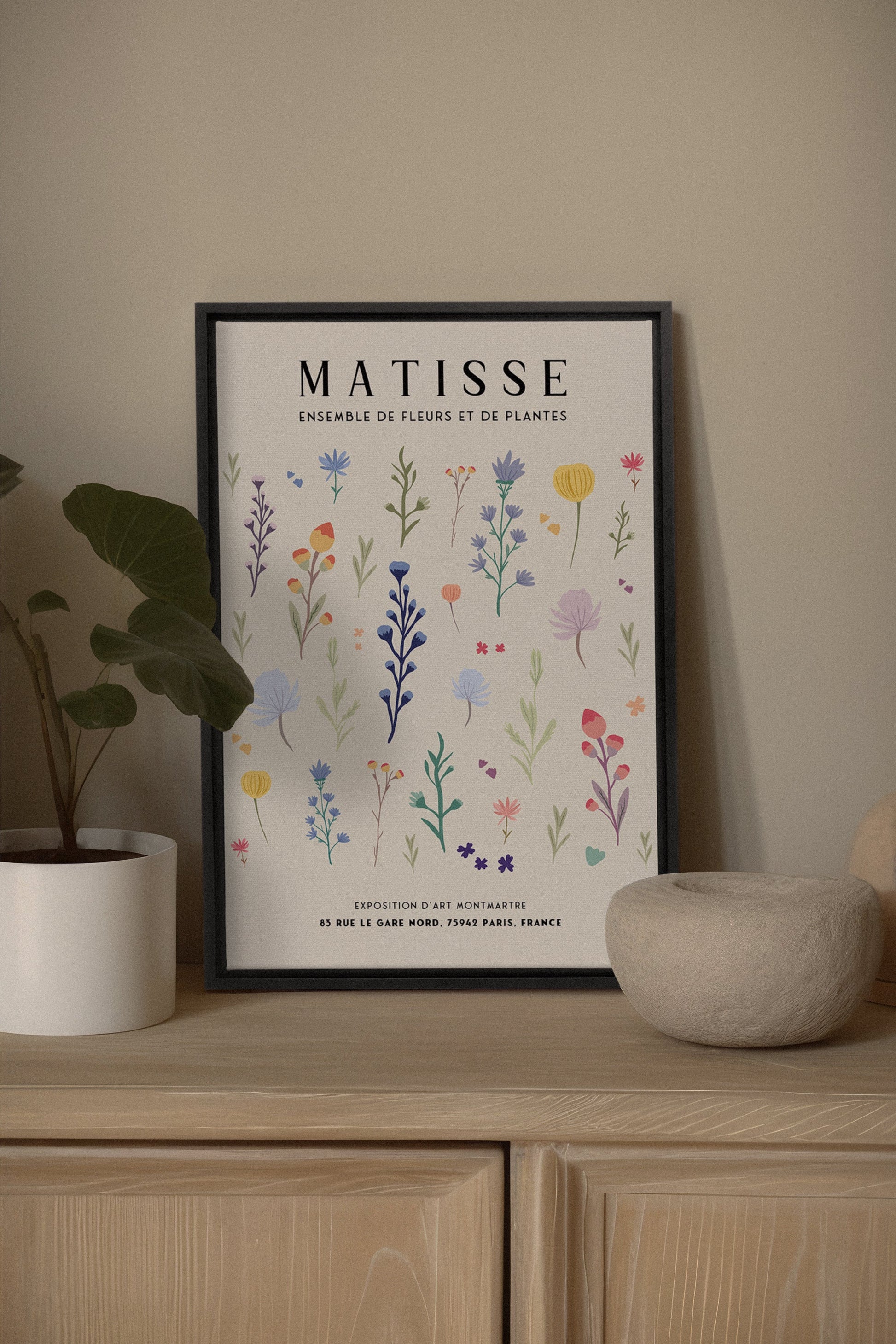 Flower Set, Stretched Canvas Artwork