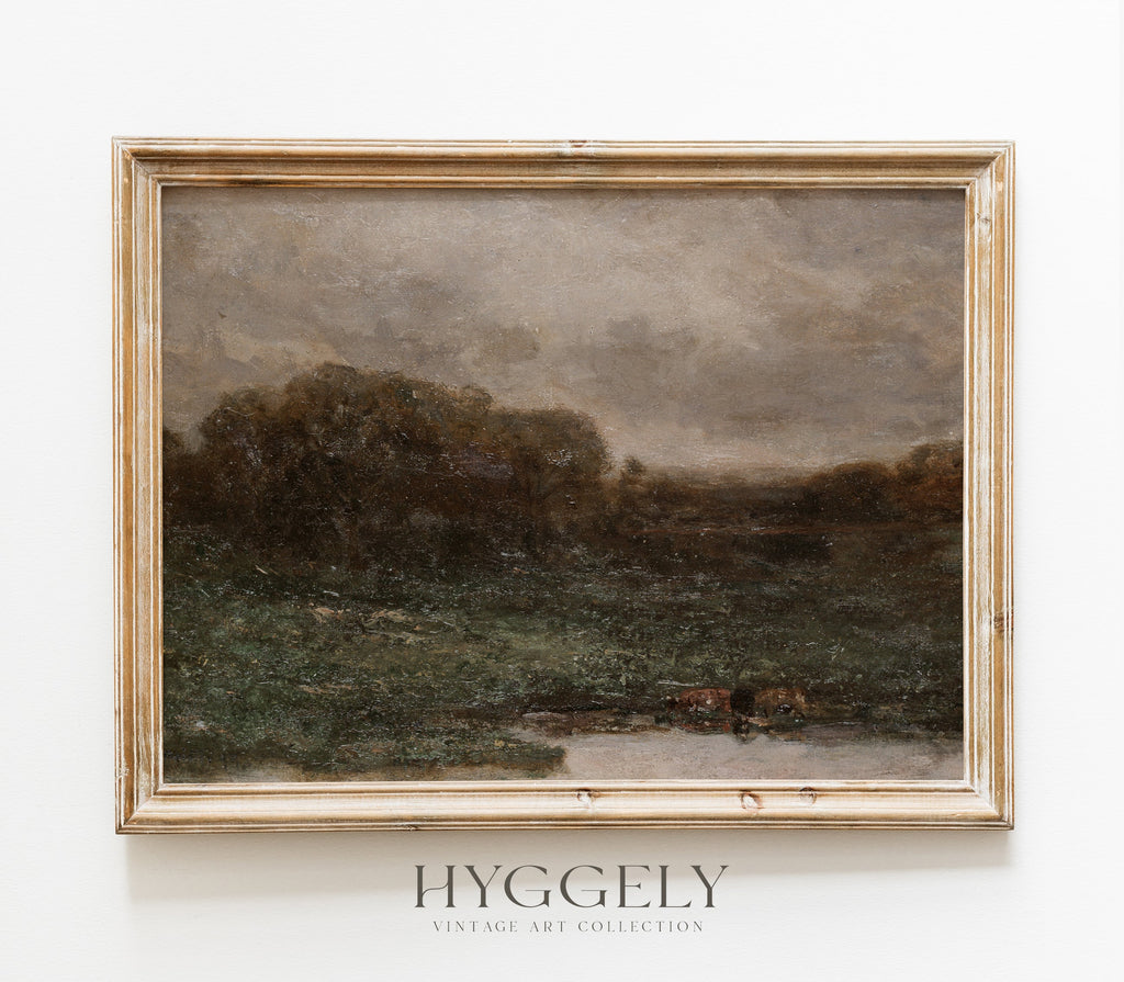 Vintage Moody Field Landscape Art Print L0135