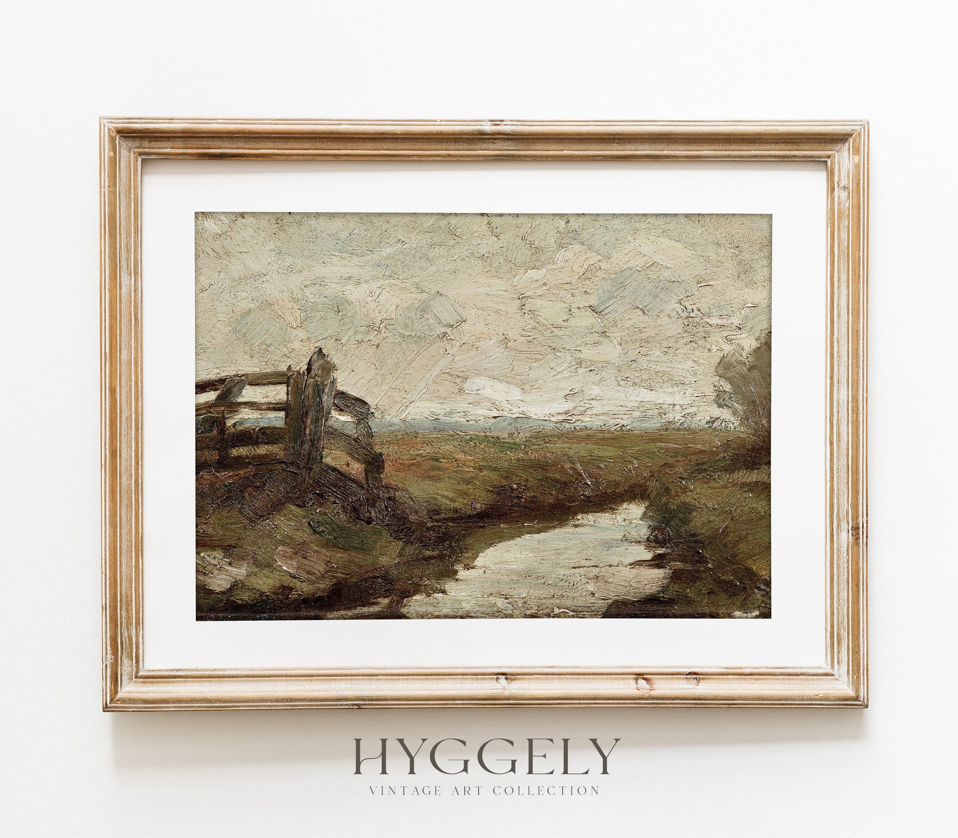 Estampe d'art représentant un paysage de ferme vintage L0117