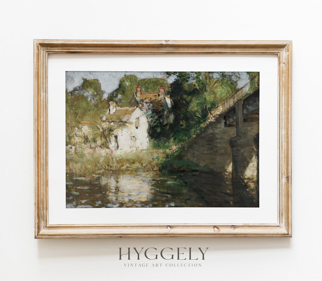 Reproduction d'art de paysage de cottage vintage L0118