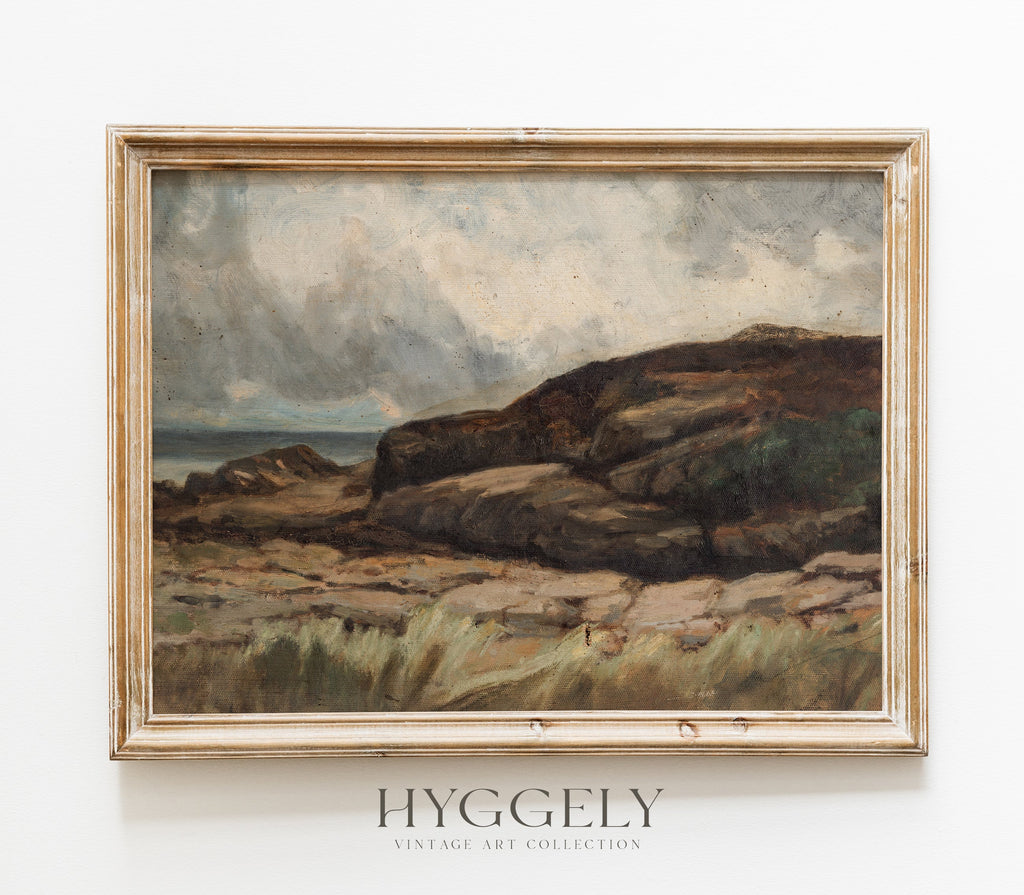 Estampe d'art vintage de paysage mélancolique L0129