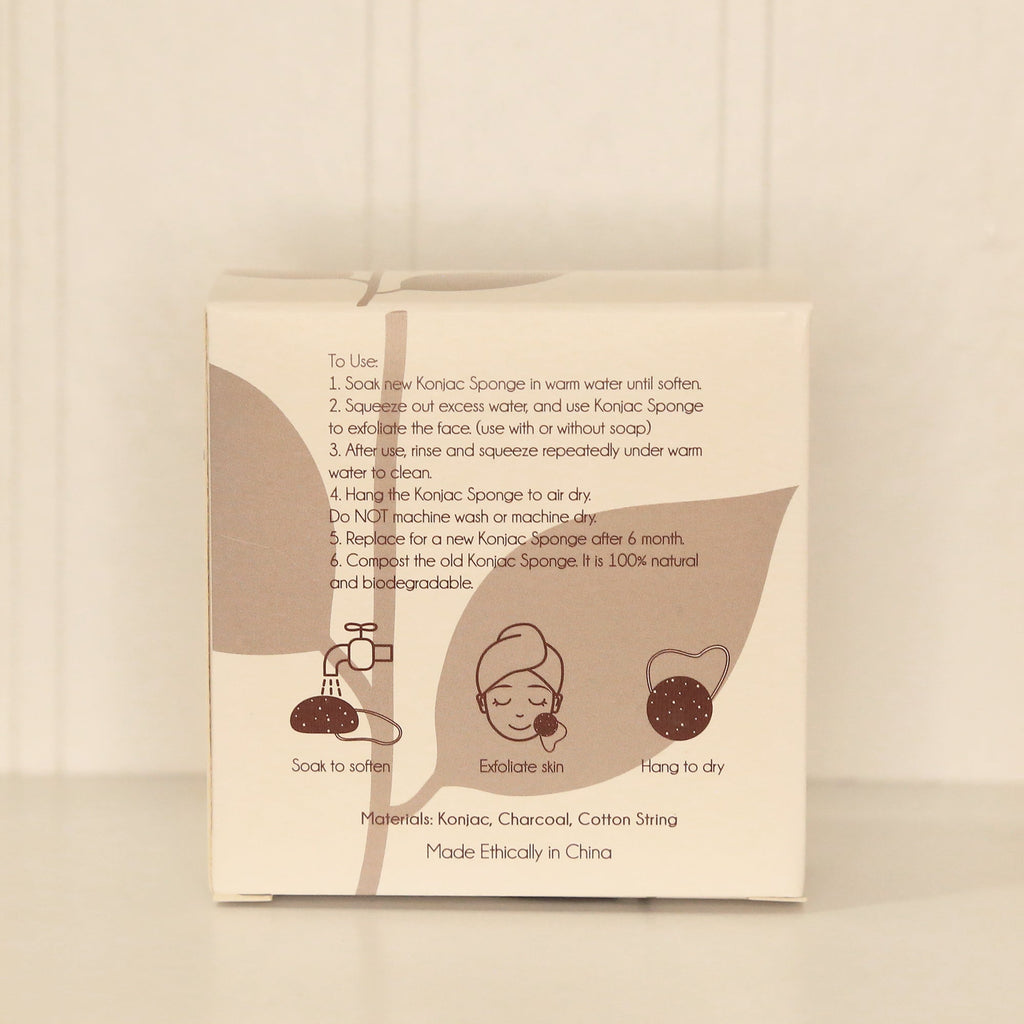 Éponge Konjac au charbon