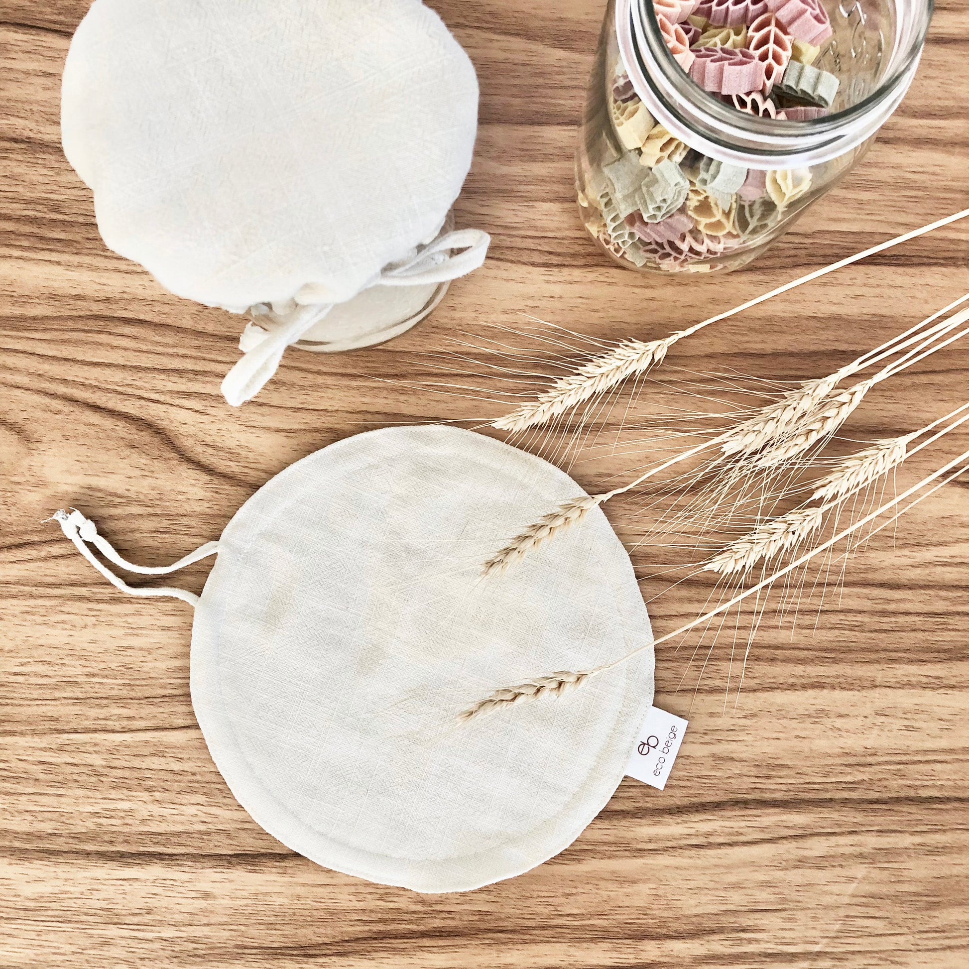 Couvercle en lin pour bocal et bol