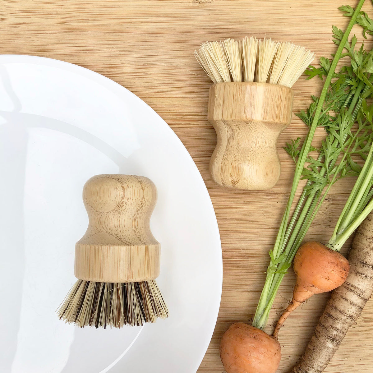 Brosse à récurer à poignée en bambou