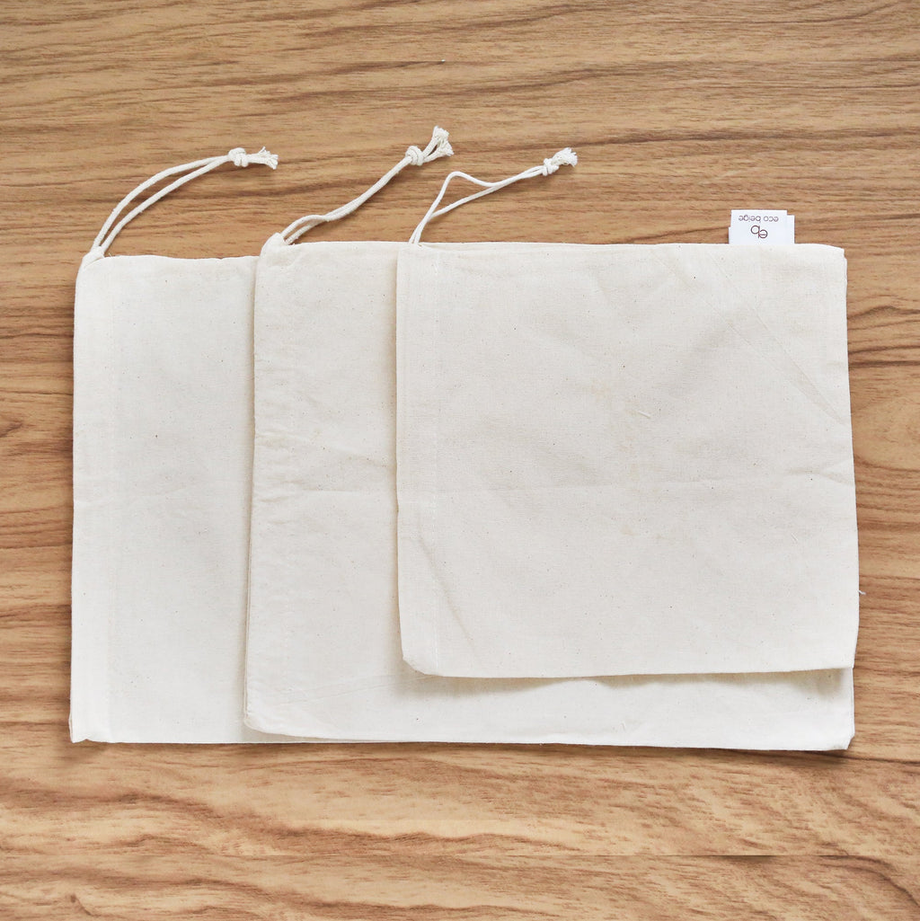 Sacs en coton pour aliments en vrac (lot de 3)