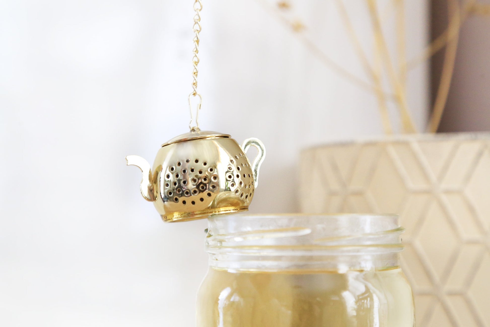 Gold Teapot Tea Infuser