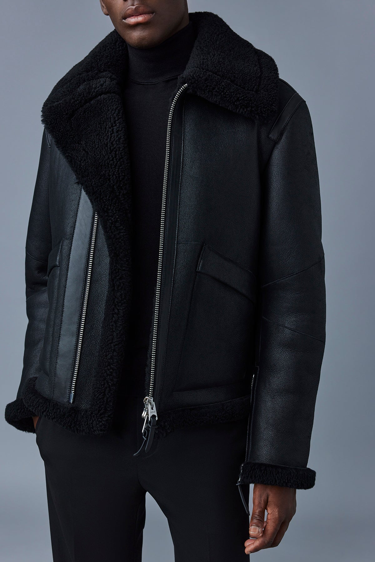 KRISTIAN Sheepskin jacket with spread collar