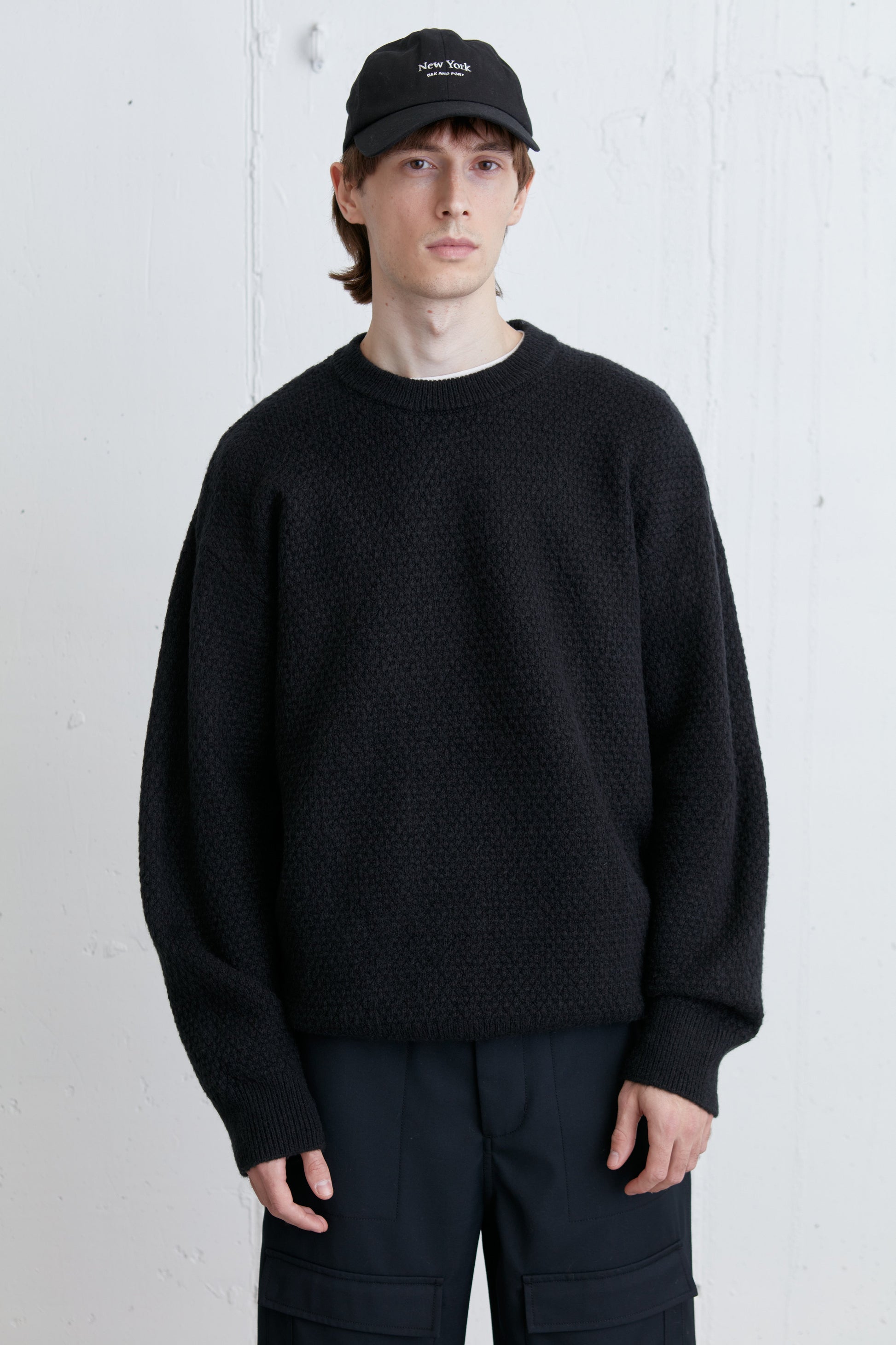 PULL COL ROND TEXTURÉ