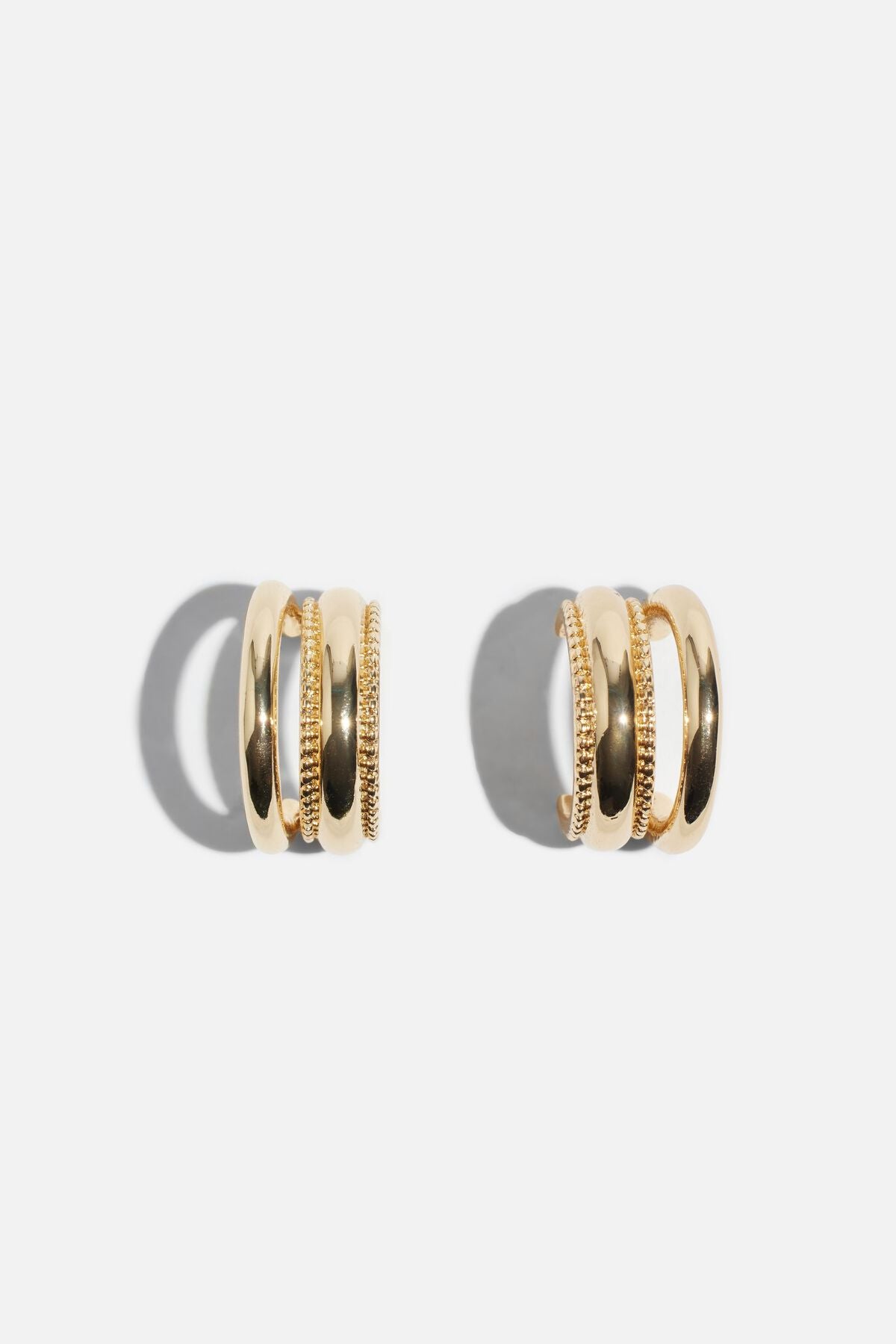 Boucles d'oreilles créoles à double texture