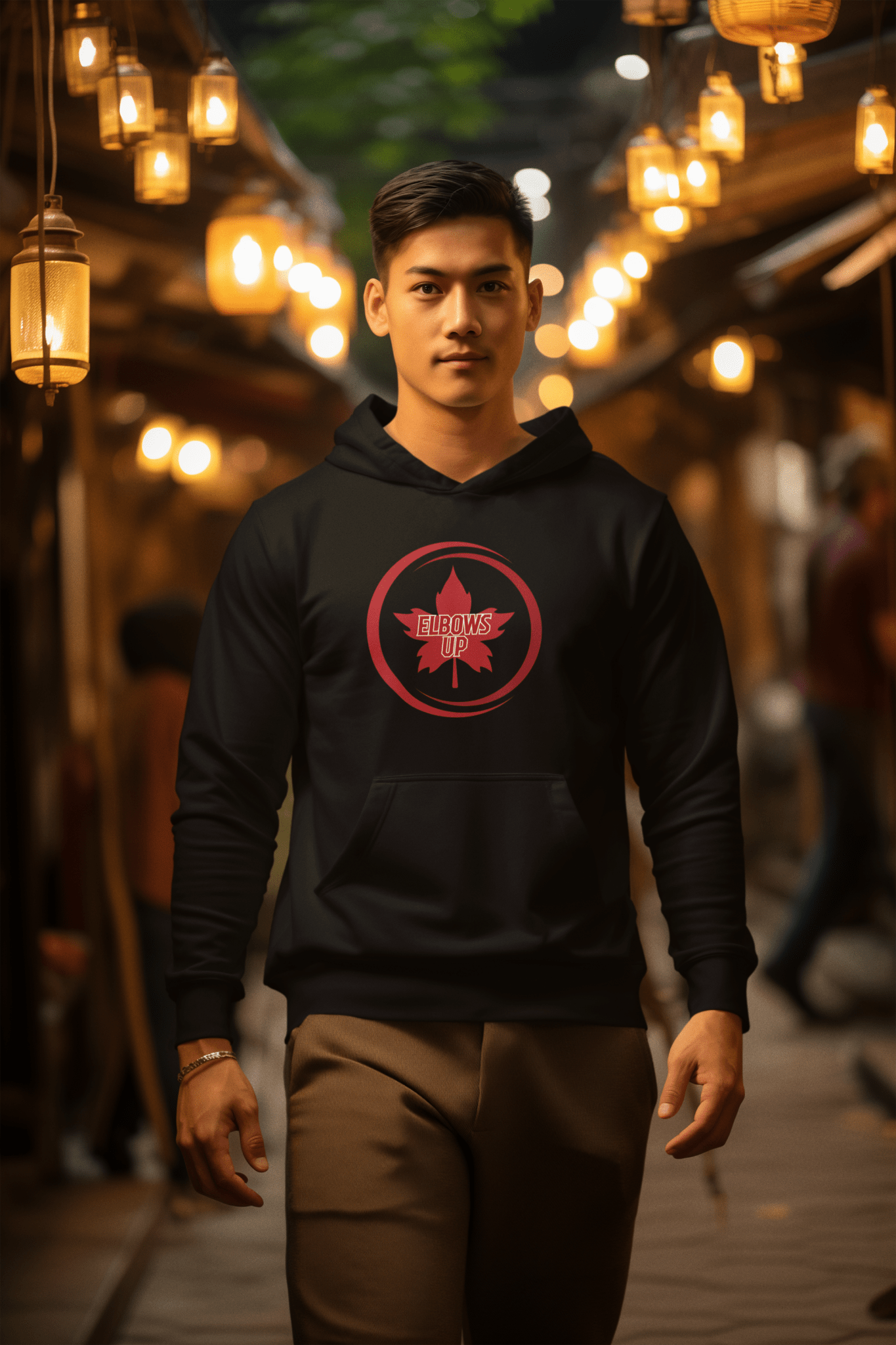 Elbows Up Maple Leaf Unisex Pullover Hoodie – Canadian Statement