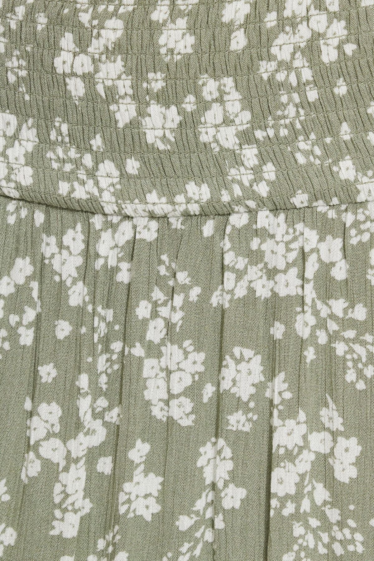 Jupe midi paysanne à smocks Eliana