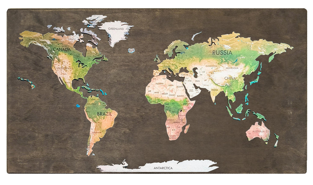 Geo Optic Labelled Push Pin Map | 36 x 20