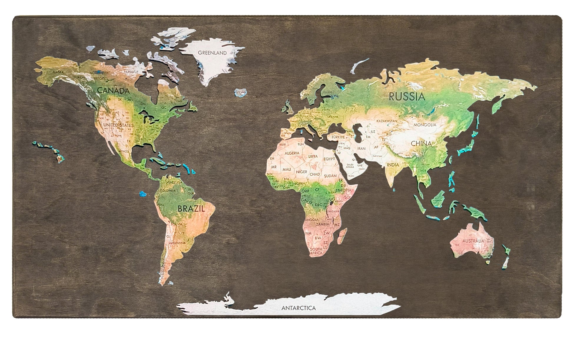 Geo Optic Labelled Push Pin Map | 36 x 20