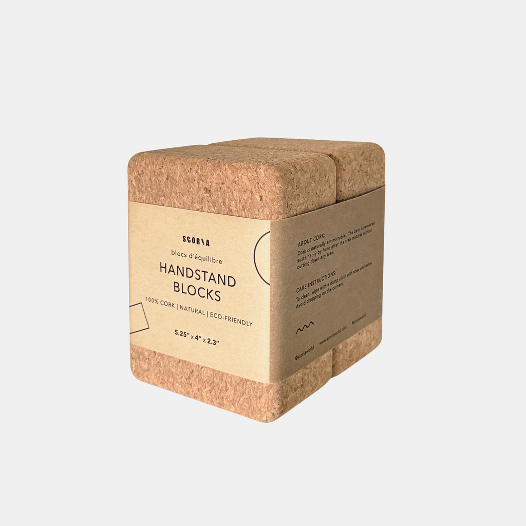 Essential Handstand & Hand Balancing Cork Blocks | Set of Two | 100% Natural