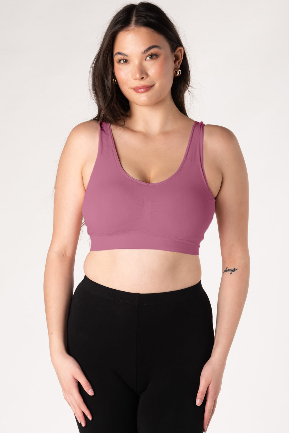 Essential V-Neck Bamboo Bralette - Wild Rose
