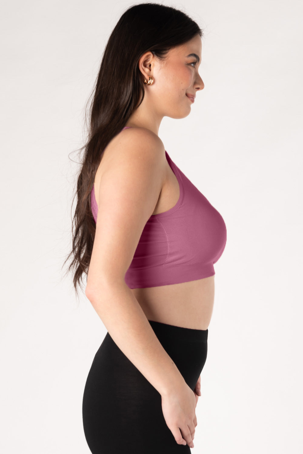 Essential V-Neck Bamboo Bralette - Wild Rose
