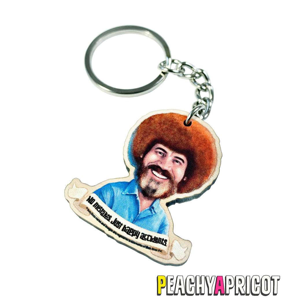 Porte-clés Bob Ross Happy Accidents