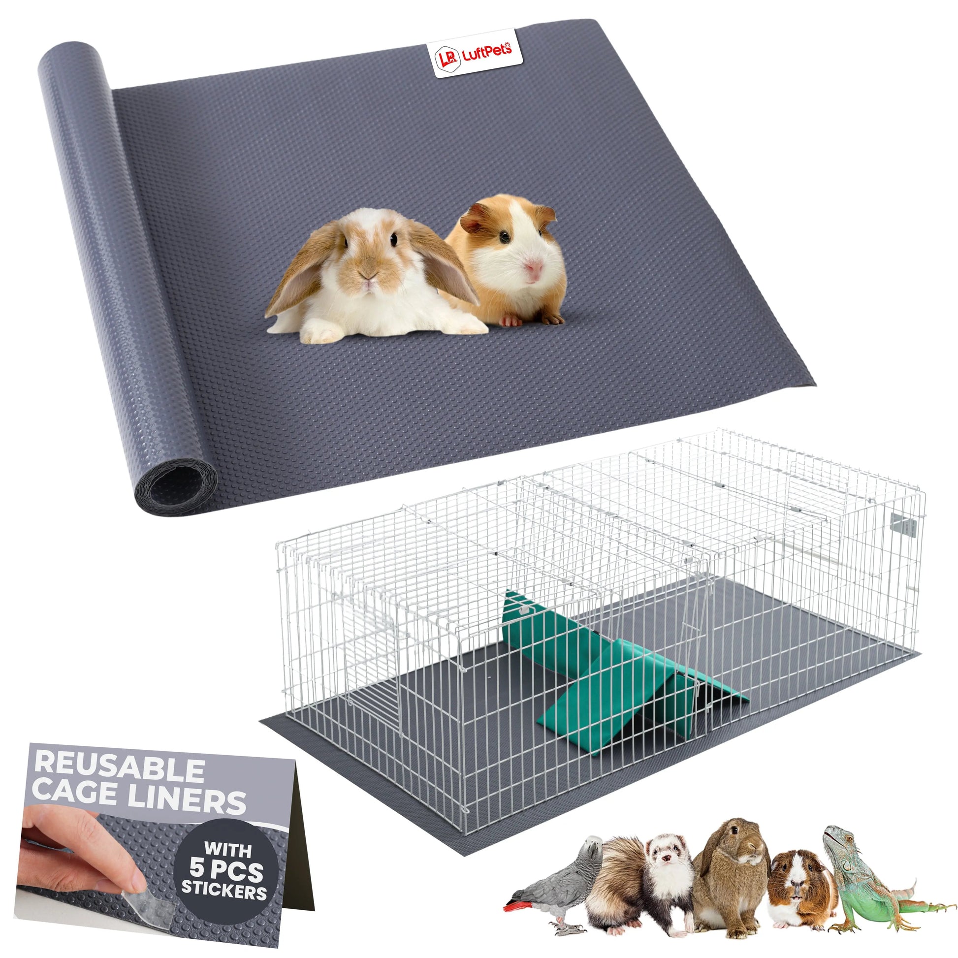 Reusable EVA Guinea Pig & Rabbit Cage Liner – Waterproof, Cut-to-Size Base Mat